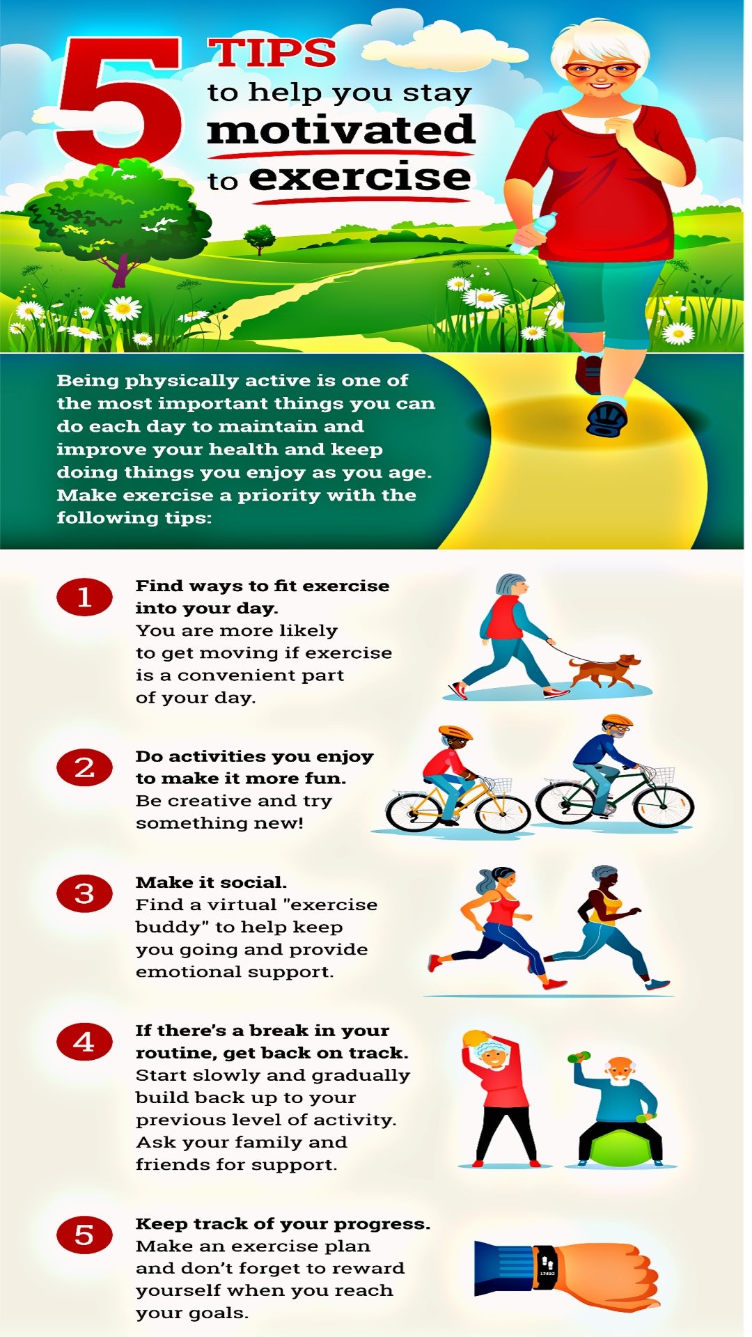 Five Tips to Stay Motivated to Exercise