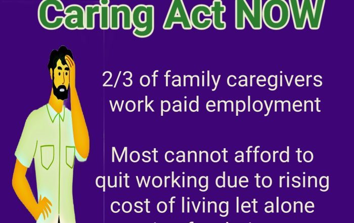 We are bankrupting our nation’s caregivers. It’s time for Congress to step up! Pass the Credit for Caring Act and give caregivers the financial relief they deserve.